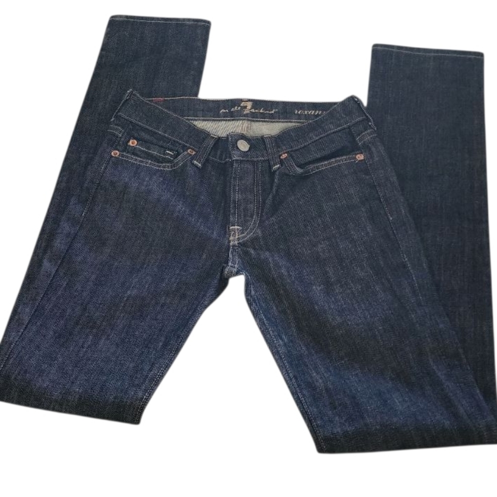 7 For All Mankind👖Black, Gray Denim Straight Leg Jeans